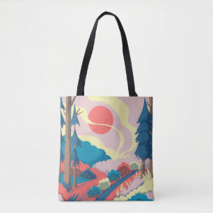 Tote Bag Paysage printanier : Paysage Vintage coloré
