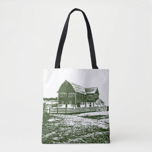 Tote Bag Paysage rural maison de ferme de style coupe (Devant)