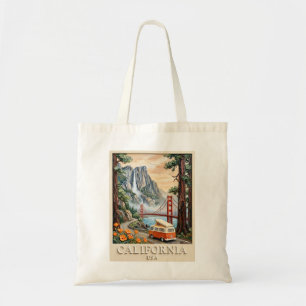 Tote Bag Paysage Texturé 3D Vintage de Road Trip en Califor