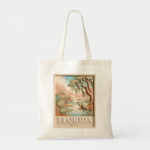 Tote Bag Paysage Texturé de la Faune Aviaire des Everglades
