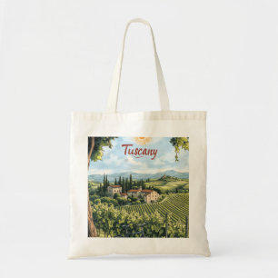 Tote Bag Paysage toscan avec vignobles et un vélo