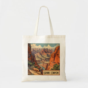Tote Bag Paysage vintage du Grand Canyon dans le Sud-Ouest