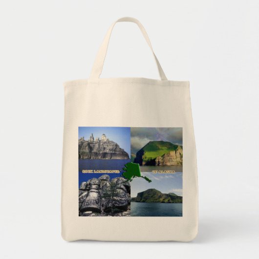 Tote Bag Paysages rocheux du collage de l'Alaska (Devant)