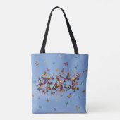 Tote Bag PEACE Blue Sky Butterflies | Motivational Hope Joy (Dos)