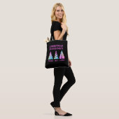 Tote Bag Peace Joy Love Christmas Trees Customable Text (Sur le modèle)