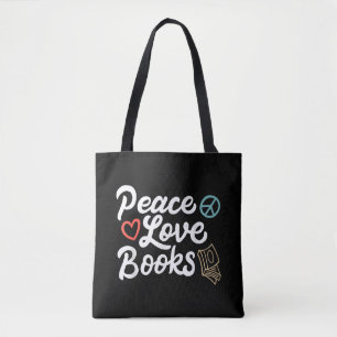Tote Bag Peace Looks Geeky & Cute Reading