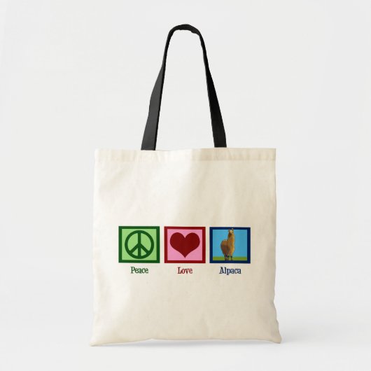 Tote Bag Peace Love Alpaca (Devant)
