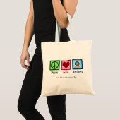 Tote Bag Peace Love Archery Cute Personnalisable (Devant (produit))