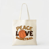 Tote Bag Peace Love Basketball Orange/Brown (Devant)