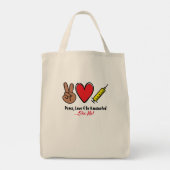 Tote Bag Peace Love & Be Vaccination (Dos)