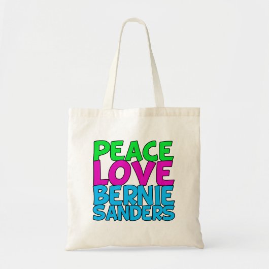 Tote Bag Peace Love Bernie Sanders (Devant)