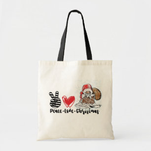 Tote Bag Peace Love Christmas mignon Funny Père Noël Gnome