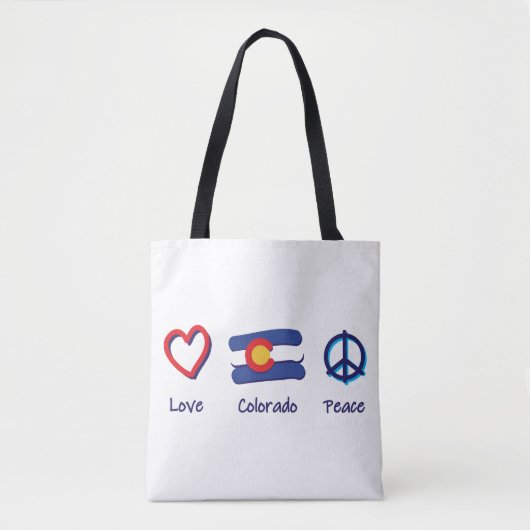 Tote Bag Peace Love Colorado (Devant)