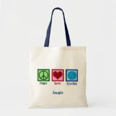 Tote Bag Peace Love Crochet mignon Monogram Crafting (Devant)