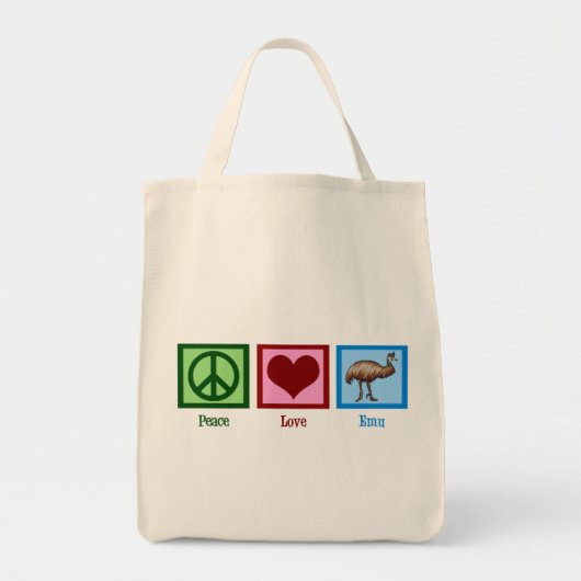 Tote Bag Peace Love Emu (Devant)