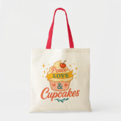 Tote Bag Peace love et Cupcake (Devant)