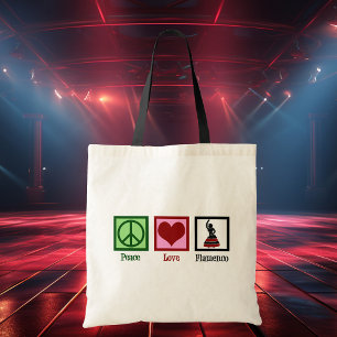 Tote Bag Peace Love Flamenco Dancing