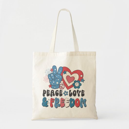 Tote Bag Peace Love & Freedom (Devant)