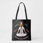 Tote Bag PEACE LOVE GOATS YOGA | GetYerGoat™ (Devant)