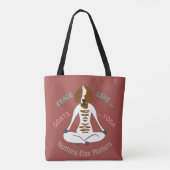 Tote Bag PEACE LOVE GOATS YOGA | GetYerGoat™ (Dos)