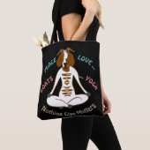 Tote Bag PEACE LOVE GOATS YOGA | GetYerGoat™ (De près)