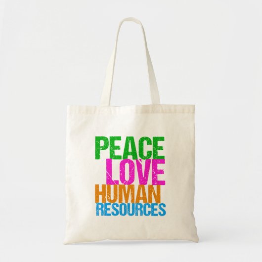 Tote Bag Peace Love Human Resources HR (Devant)