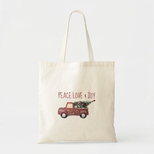Tote Bag Peace Love & Joy Toy Camion Joyeux Noël (Devant)