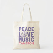 Tote Bag Peace Love Music (Devant)