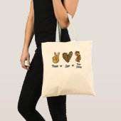 Tote Bag Peace Love New Jersey Leopard Carte du drapeau Sou (Devant (produit))