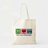 Tote Bag Peace Love Photographer (Devant)
