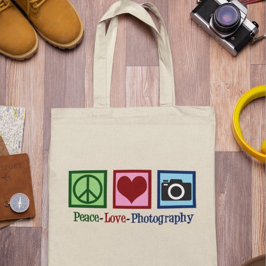 Tote Bag Peace Love Photographer