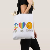 Tote Bag Peace Love Pickleball (De près)