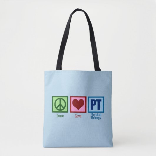 Tote Bag Peace Love PT Thérapie physique (Devant)