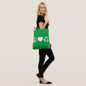 Tote Bag Peace Love Recycle (Sur le modèle)