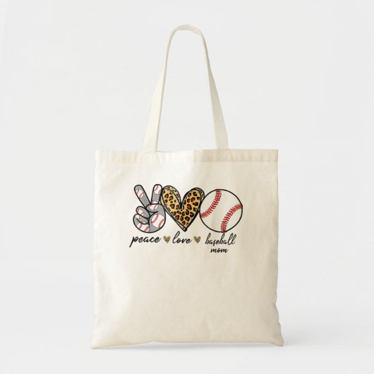 Tote Bag Peace Love Softball mignon Softball amoureux s (Devant)