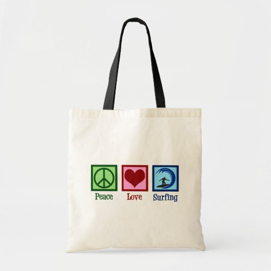 Tote Bag Peace Love Surfing (Devant)