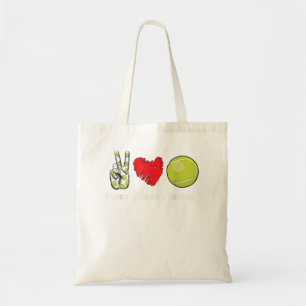 Tote Bag Peace Love Tennis Anniversaire Cadeau Pour Joueur 