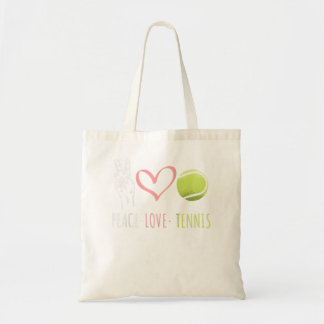 Tote Bag Peace Love Tennis Tennis Joueur balle amour coeur