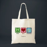 Tote Bag Peace Love Trombone Player Cute Custom<br><div class="desc">Custom Peace Love Trombone sac fourre-tout pour un membre du groupe qui aime jouer d'un instrument en laiton. Un joli signe de paix,  un coeur et un trombone sur un cadeau personnalisé.</div>