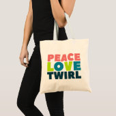Tote Bag Peace Love Twirl Garde garde drapeau Twirler (Devant (produit))