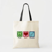 Tote Bag Peace Love Ukulele (Devant)