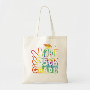 Tote Bag Peace Out 5e année d'études Dernier jour de l'écol