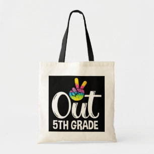 Tote Bag Peace Out 5e grade Tee Dye Graduation Classe de