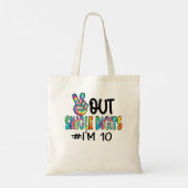 Tote Bag Peace Out Chiffres simples Je suis 10 Anniversaire (Dos)