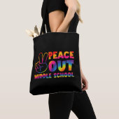 Tote Bag Peace Out Middle School Tie Dye Dernier Day Of Sch (De près)