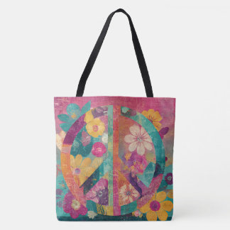 Tote Bag Peace symbol colourful 