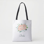 Tote Bag Peach Peony Flowers Nuptiale (Devant)