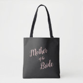 Tote Bag Peach rose moderne Script Mère de la mariée (Devant)