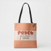 Tote Bag Peach Squad Savannah Bridesmaid Bachelorette rétro (Devant)