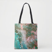 Tote Bag Peach & Turquoise Acrylic pour Abstract (Devant)